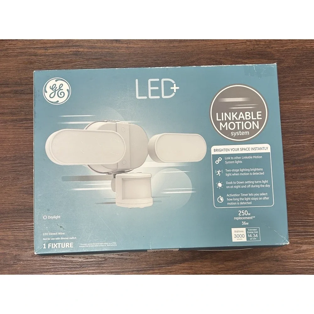 GE LED+ Outdoor Flood light 250W White Linkable Motion outdoor LED lighting